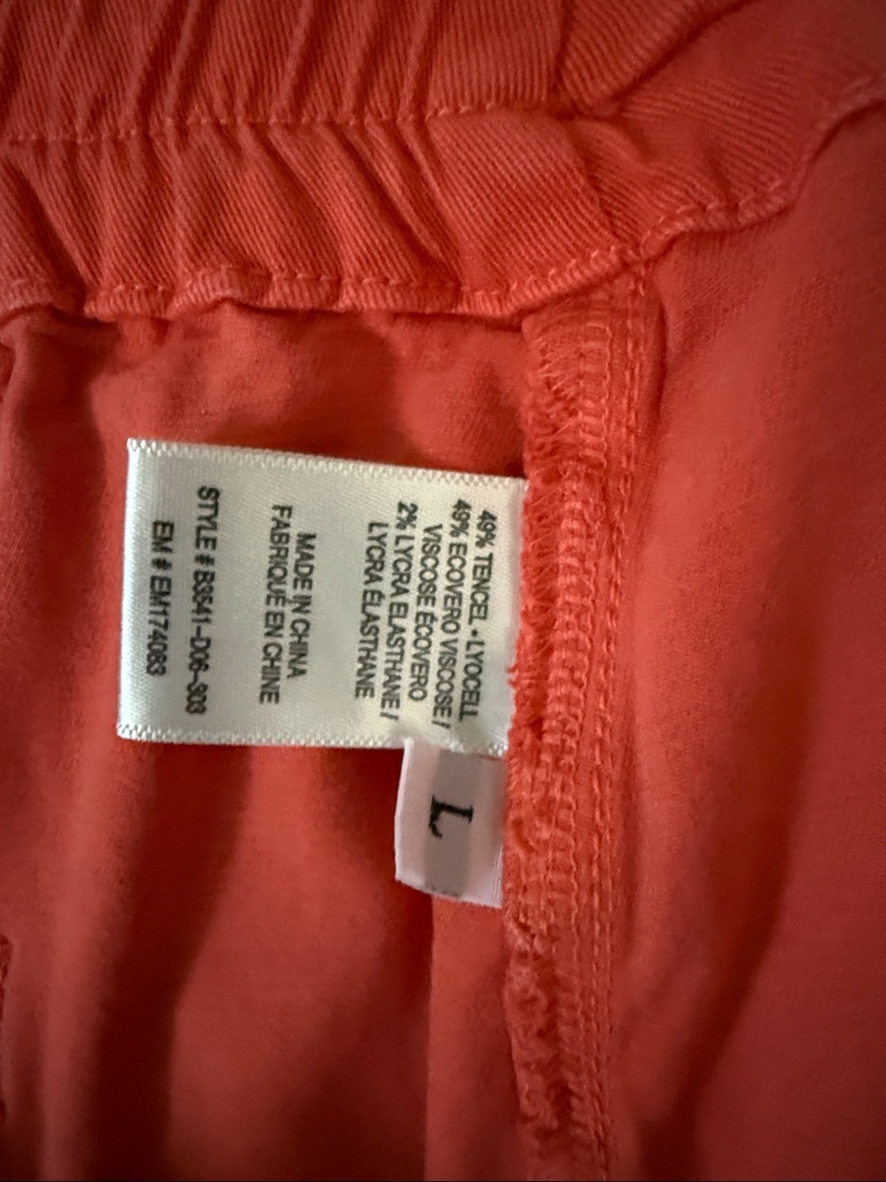 Women's Orange Casual Tencel Shorts Large Elastic Back Waistband Soft 🍊 - Picture 5 of 5